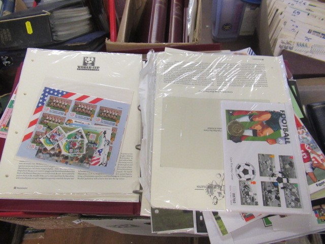 FOUR ALBUMS OF MINT WORLD CUP AND SUPER STARS STAMPS AND FIRST DAY COVERS Image