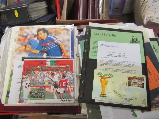 FOUR ALBUMS OF MINT WORLD CUP AND SUPER STARS STAMPS AND FIRST DAY COVERS Image