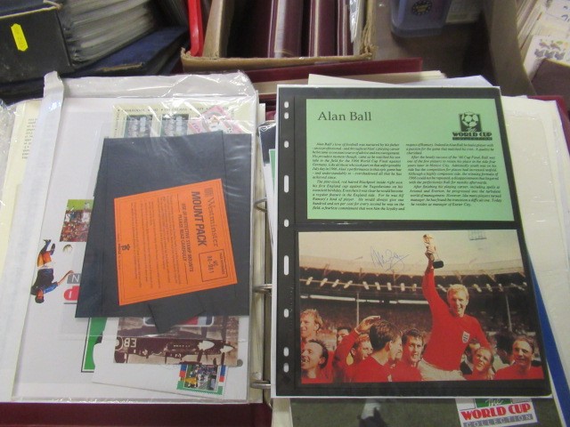 FOUR ALBUMS OF MINT WORLD CUP AND SUPER STARS STAMPS AND FIRST DAY COVERS Image