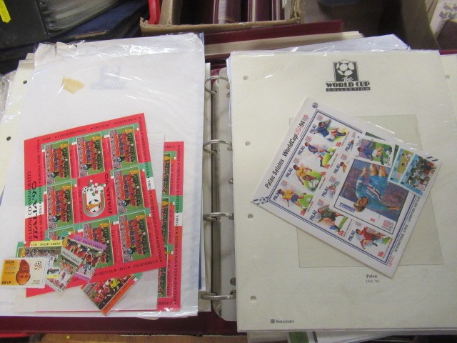 FOUR ALBUMS OF MINT WORLD CUP AND SUPER STARS STAMPS AND FIRST DAY COVERS Image