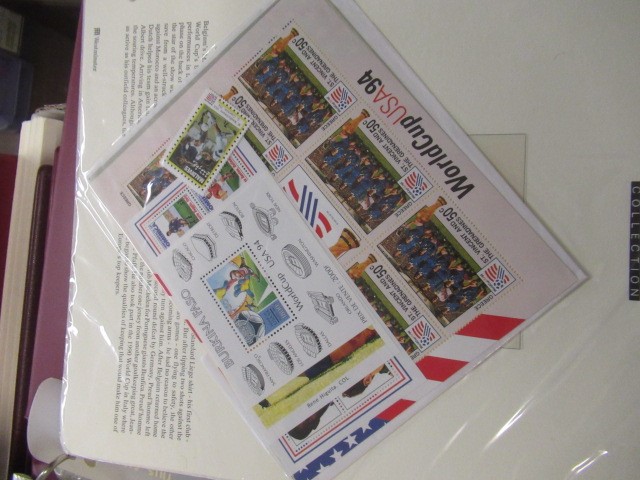 FOUR ALBUMS OF MINT WORLD CUP AND SUPER STARS STAMPS AND FIRST DAY COVERS Image