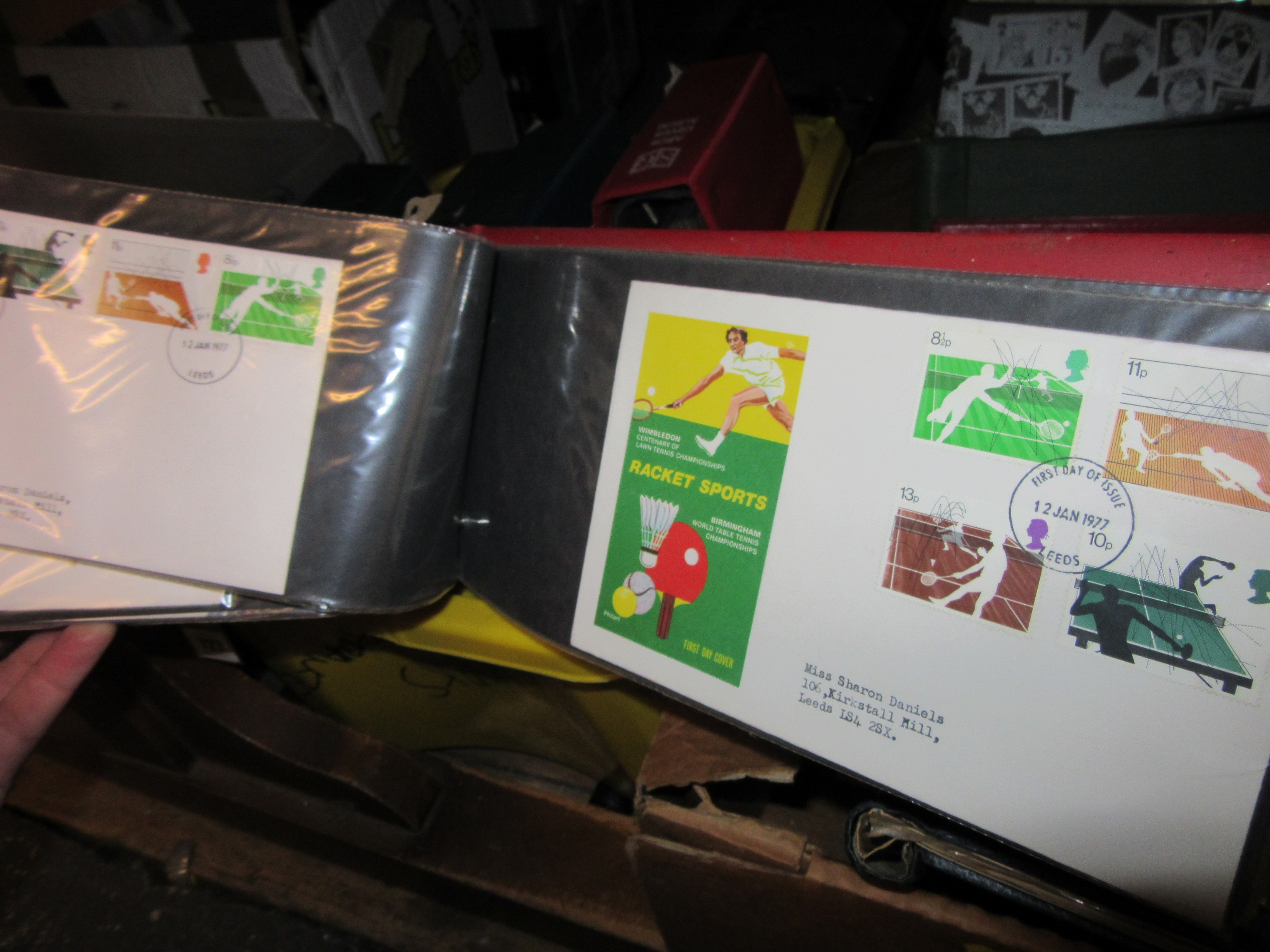 YELLOW BOX OF UK FIRST DAY COVERS Image