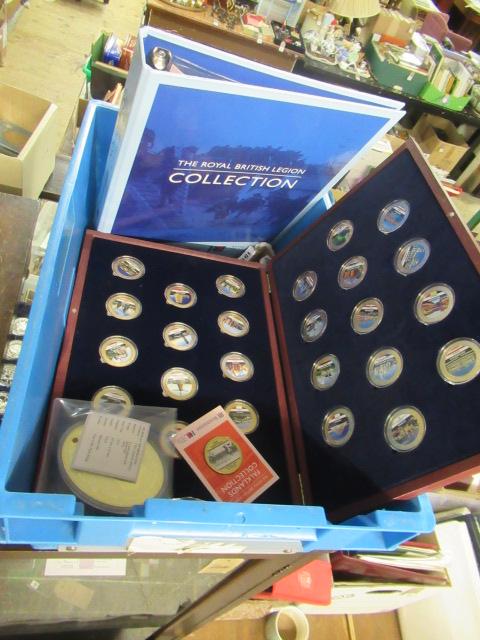 BOX OF EURO MEDALLIONS ETC Image