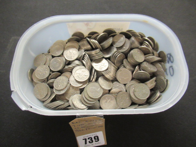 TUB OF UK SIXPENCES Image
