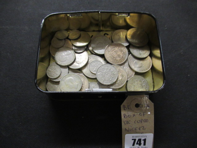BOX OF UK CUPRO NICKEL COINS Image