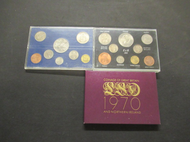 FOUR UK PROOF COIN SETS 1960,65,66 AND 1970 Image