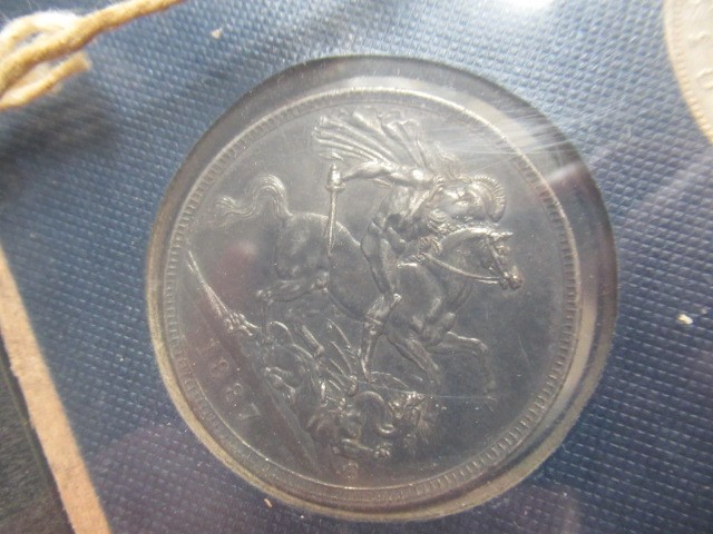 NINE FRAMED GB CROWNS INCLUDING HIGH GRADE 1887,1935 AND 1951 EXAMPLES Image