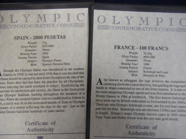 CASED OLYMPIC GAMES COIN COLLECTION - TWNETY THREE SILVER AND ONE BRONZE COIN Image