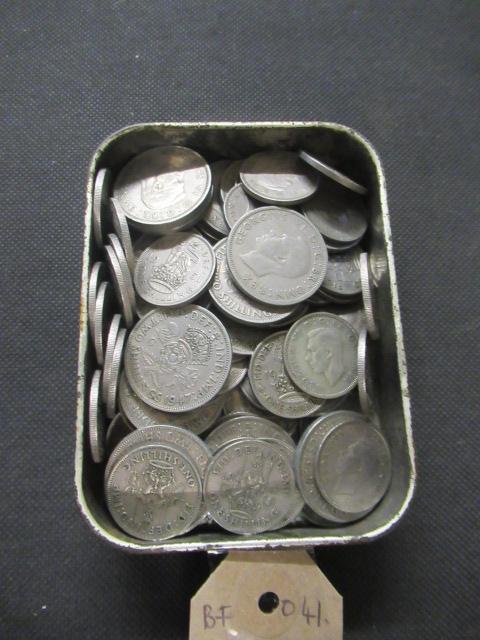 TIN OF 1947 TWO SHILLINGS ETC - 521.6G Image
