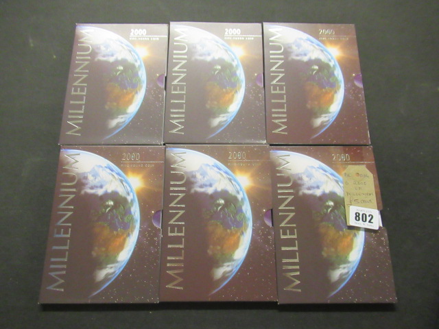 SIX MILLENNIUM UK FIVE POUND COINS Image