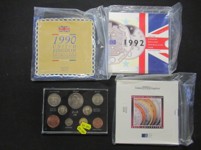 UK PROOF COIN SETS DATED 1965,1990,1991 AND 1992 Image
