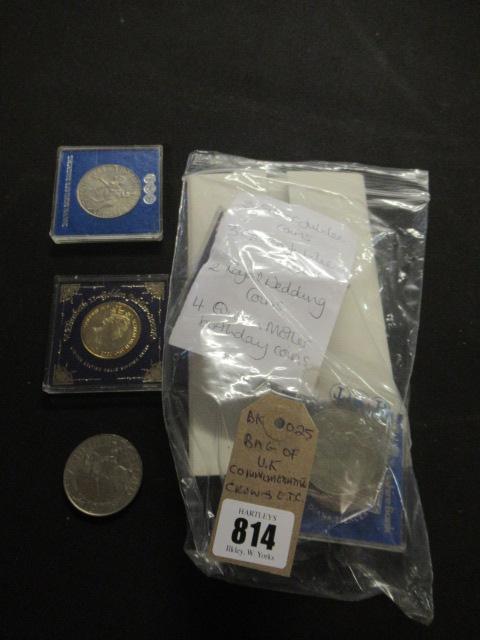 BAG OF UK COMMEMORATIVE CROWNS ETC Image