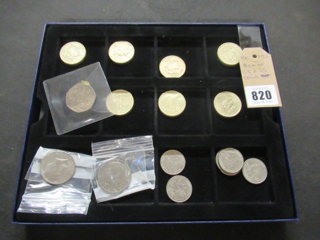 BOX OF UK AND US COINS Image