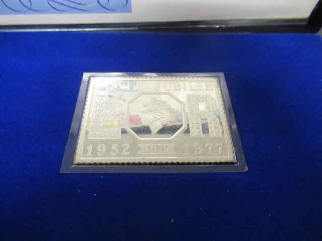 SILVER JUBILEE 1977 SILVER INGOT STAMP -76G WITH FIRST DAY COVER Image