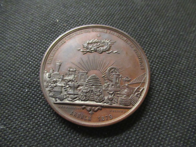 NETHERLANDS 1879 ARNHEM EXHIBITION MEDALLION Image