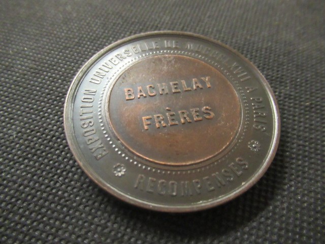 FRENCH 1868 UNIVERSAL EXPO A PRIS BACHELAY FRERES MEDALLION Image