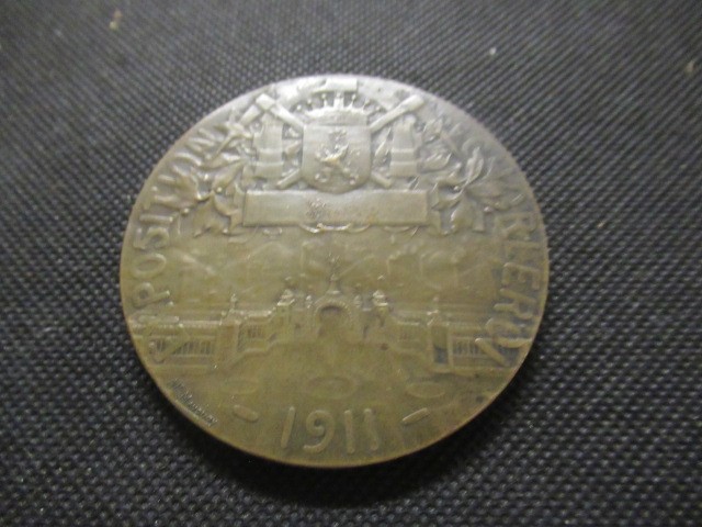 BELGIAN 1911 CHARLEROI EXHIBITION MEDALLION Image