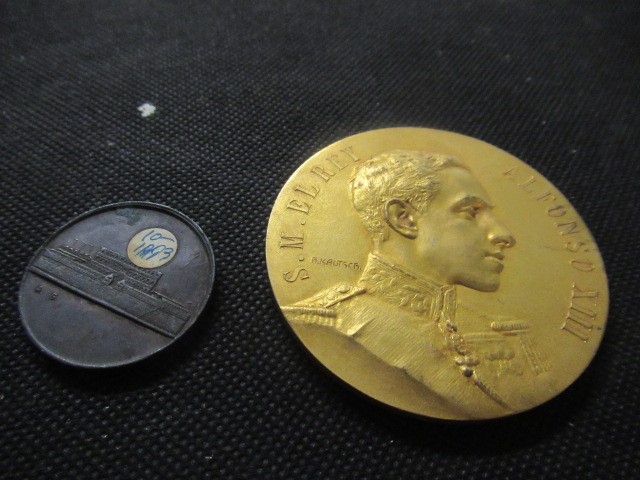 SPANISH BARCELONA 1912 AND 1879 EXHIBITION MEDALLION Image