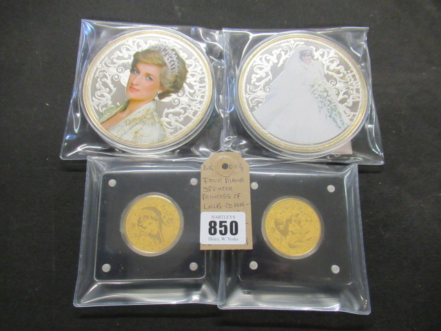 FOUR DIANA PRINCESS OF WALES COMMEMORATIVE SEALED MEDALLIONS WITH CERTIFICATES Image