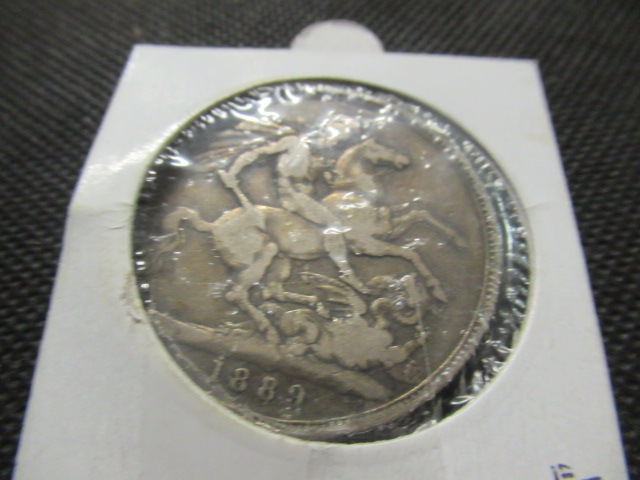 GB VICTORIAN SILVER 1889 CROWN Image