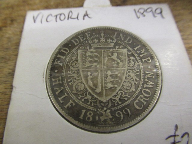 GB VICTORIAN SILVER 1899 HALF CROWN Image