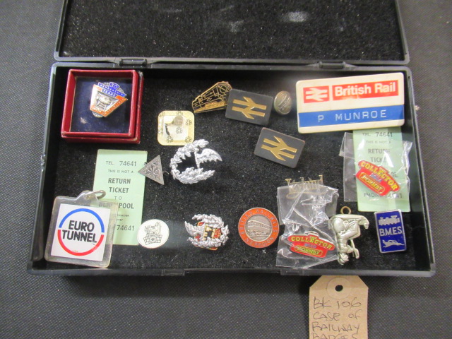 CASE OF RAILWAY BADGES ETC Image