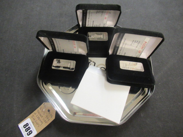 THREE US 999 SILVER LIFE AND LIBERTY INGOTS - 93G TOTAL Image