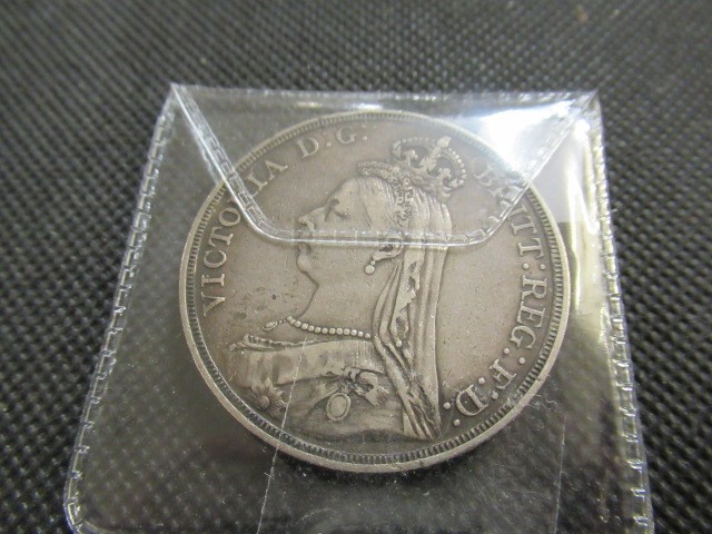 SILVER 1887 VICTORIAN CROWN Image