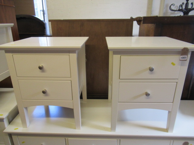 PAIR OF WHITE BEDSIDE CABINETS Image