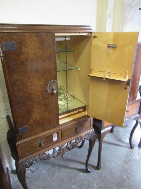 VINTAGE WALNUT VENEER COCKTAIL CABINET Image