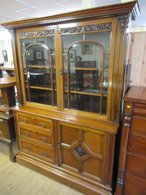 MAHOGANY BOOKCASE ON CHEST Image