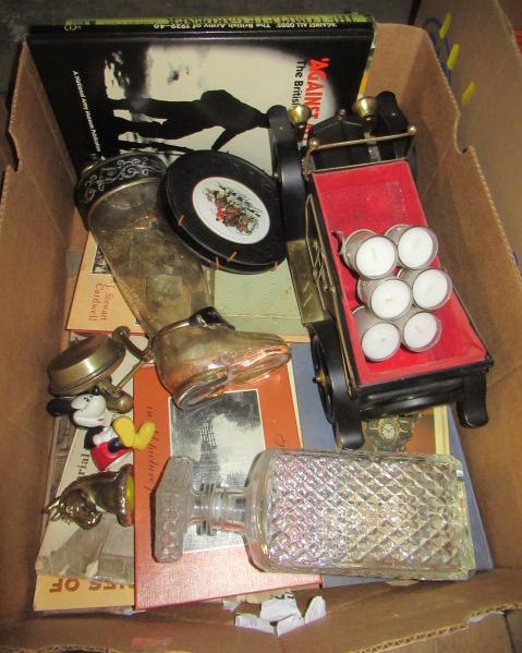 BOX OF MISCELLANEOUS INCLUDING DECANTER Image