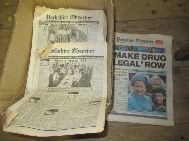 BOX OF VINTAGE NEWSPAPERS Image