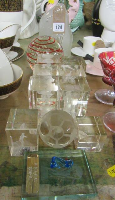QUANTITY OF GLASS PAPERWEIGHTS Image