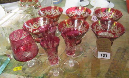 QUANTITY OF CRANBERRY GLASSES Image
