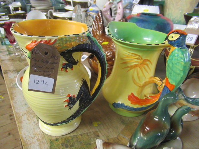BURLEIGH WARE PARROT JUG AND DRAGON JUG Image