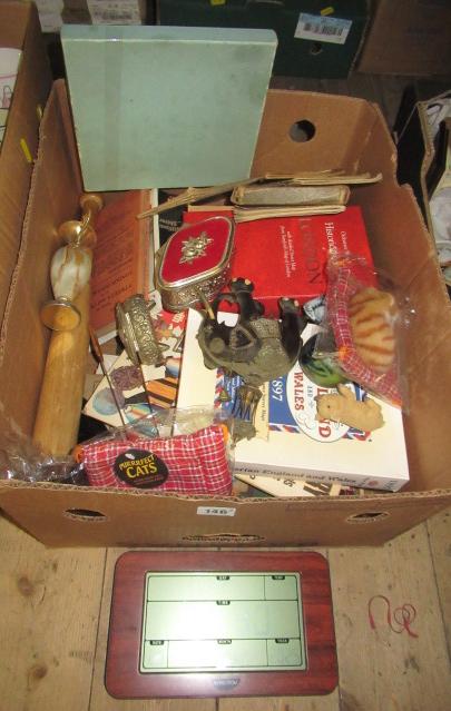 BOX OF MISCELLANEOUS INCLUDING ELEPHANT MODEL Image