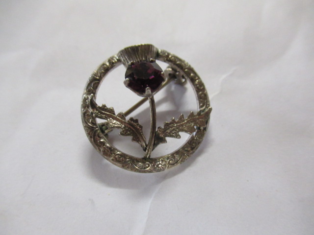 SCOTTISH SILVER THISTLE BROOCH Image