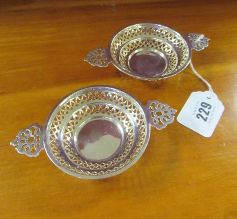 TWO SILVER FILIGREE BOWLS Image