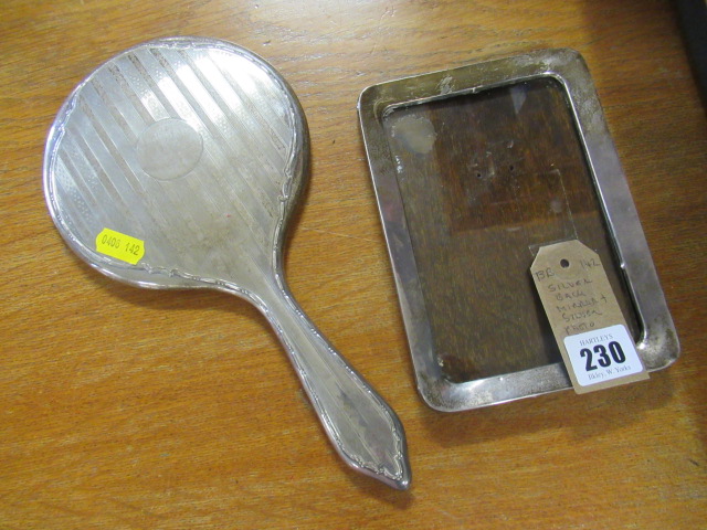 SILVER BACKED MIRROR AND SILVER PHOTO FRAME Image