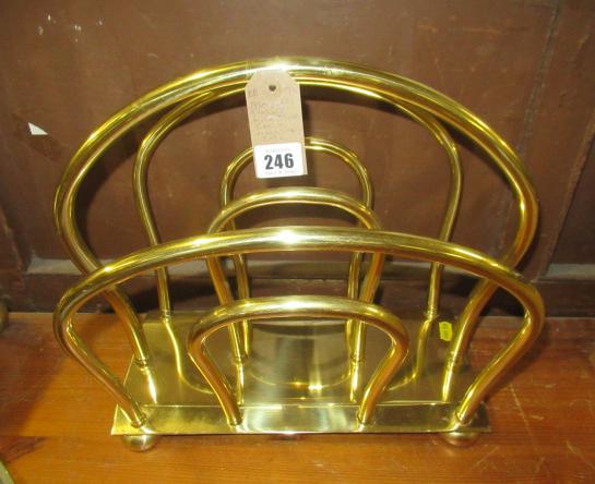 1950S/60S ENGLISH MADE BRASS MAGAZINE RACK Image