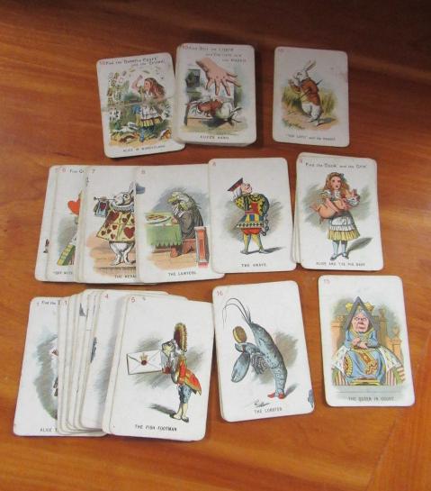 FULL SET OF 48 ALICE IN WONDERLAND PLAYING CARDS BY THOMAS DE LA RUE AFTER TENNIEL Image