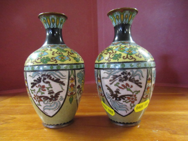 PAIR OF JAPANESE CLOISONNE VASES Image