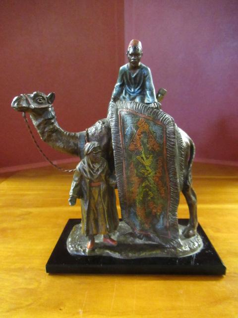 NORTH AFRICAN COLD PAINTED SPELTER CAMEL LIGHTER Image