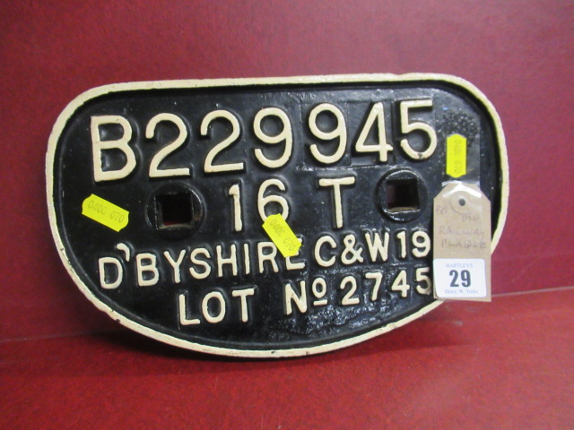 CAST IRON RAILWAY PLAQUE Image