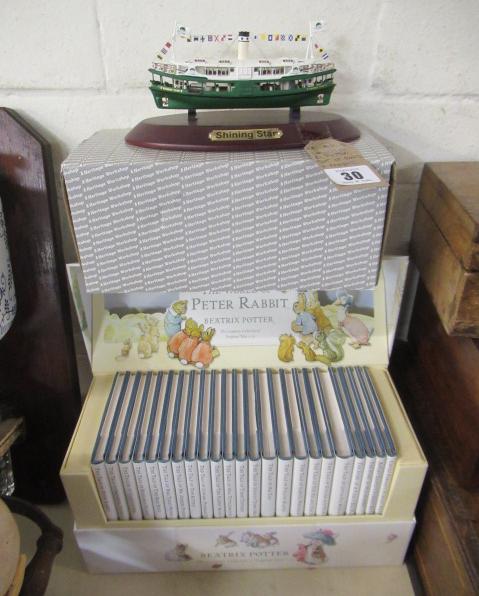 WORLD OF BEATRIX POTTER SET OF BOOKS AND A MODEL BOAT Image