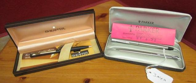 CASE SCHAFFER PEN AND A CASED PARKER PEN SET Image