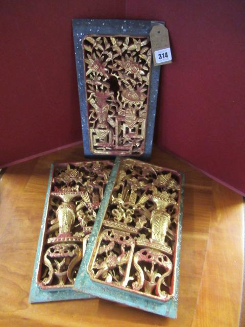 PAIR OF GILT CHINESE PANELS AND ANOTHER Image