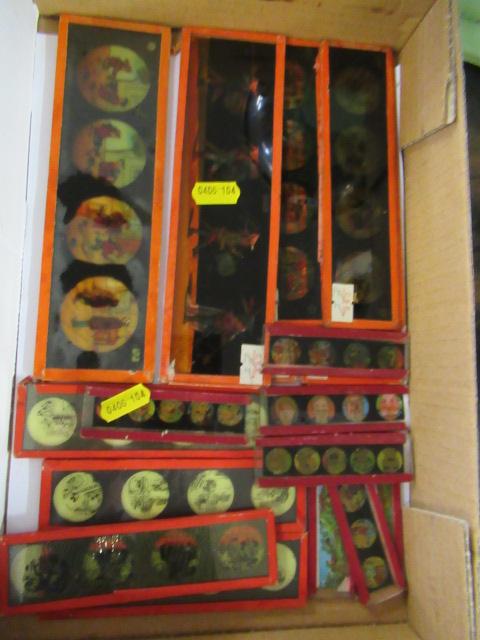 BOX OF OLD MAGIC LANTERN SLIDES Image