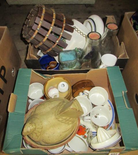 TWO BOXES OF CERAMICS AND GLASS Image